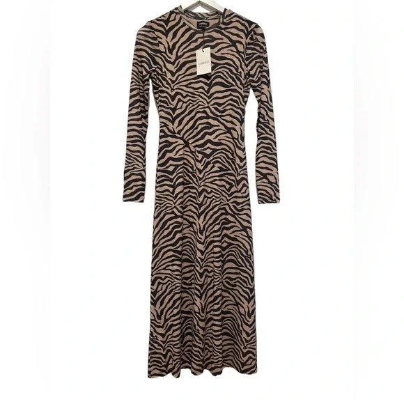 Bardot | Dresses | Bardot Nwt Small Leopard Print Blackbrown Maxi Aline  Dress Lining Stretchy | Poshmark